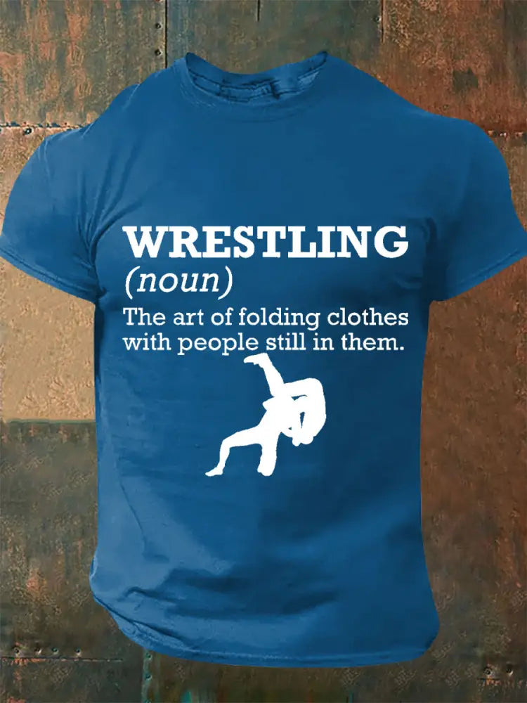 Men’s Definition of Wrestling T-shirts Blue / S