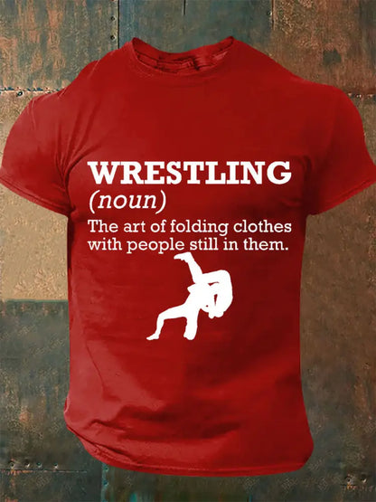 Men’s Definition of Wrestling T-shirts Pure Red / S
