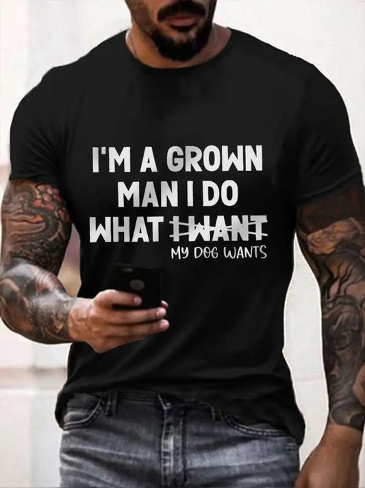 Men’s Dog Father T-shirt Black / S