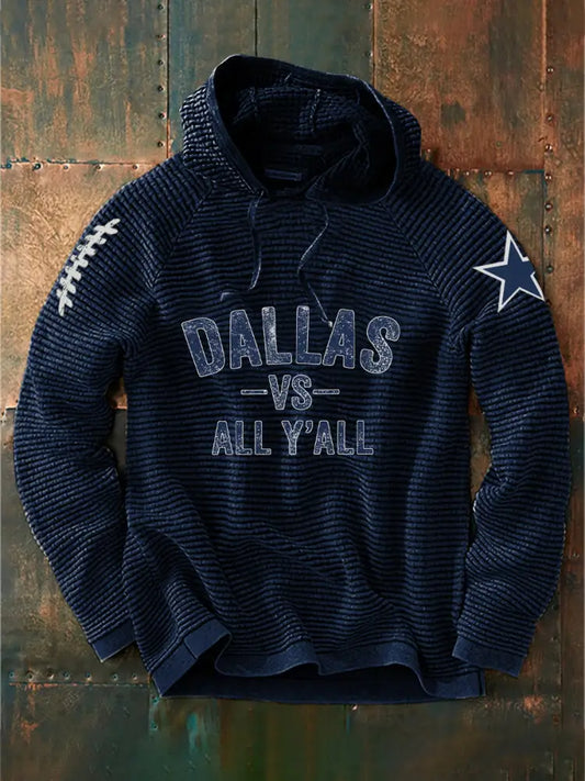 Men’s Drop-Shoulder Hoodie (No Pockets) Navy Blue / S