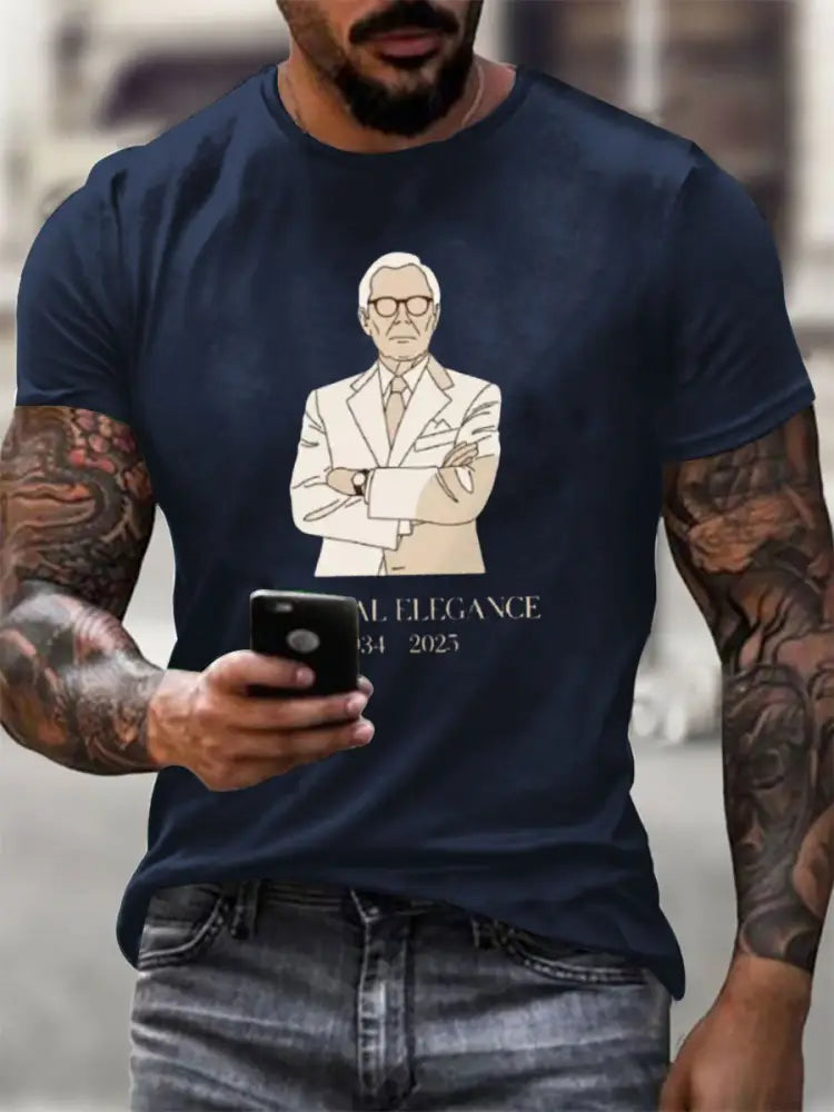 Men’s Eternal Elegance In Loving Memory Fashion Legend T shirt Navy Blue / S