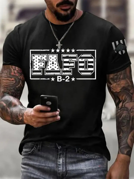 Men’s FAFO B-2 Air Force short-sleeved T-shirt Black / S