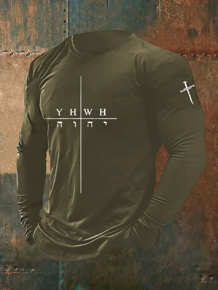 Men’s Faith Print Casual T-shirt Army Green / S