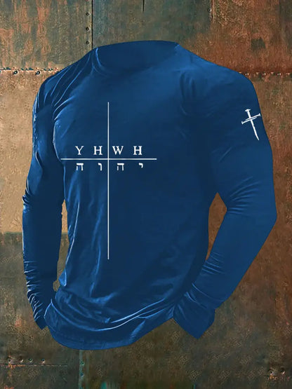Men’s Faith Print Casual T-shirt Blue / S