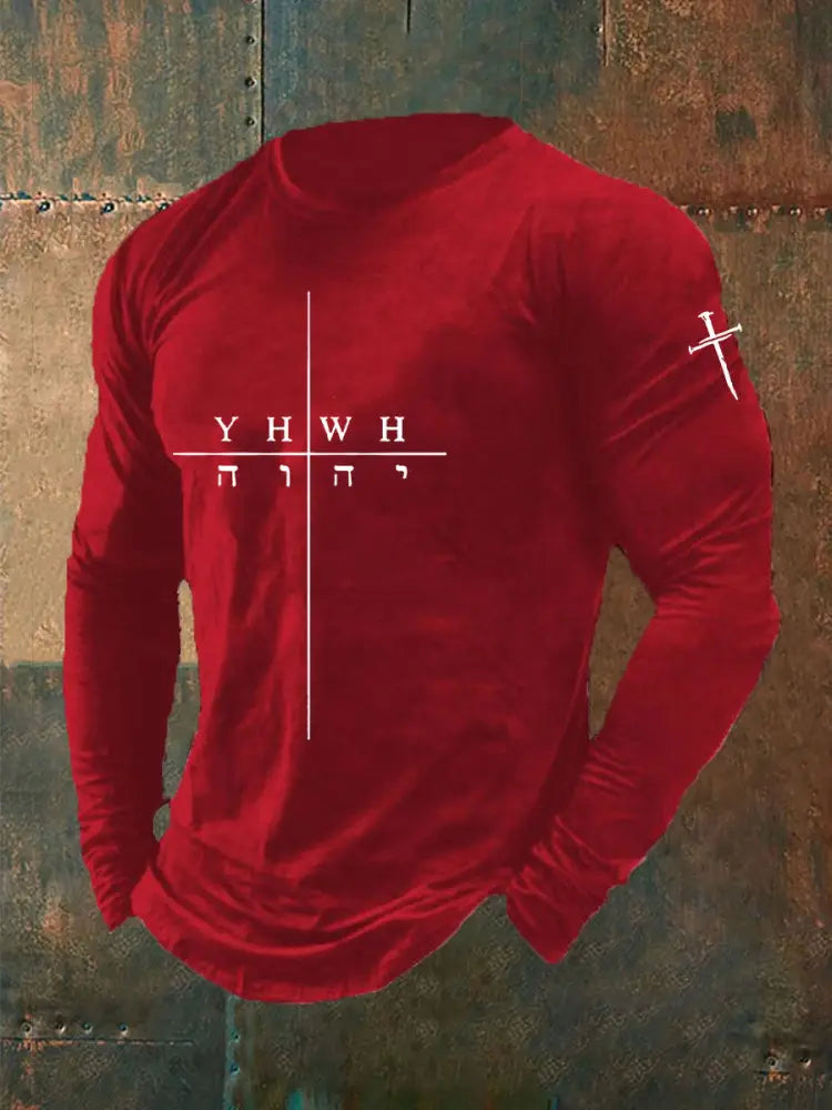 Men’s Faith Print Casual T-shirt Red / S