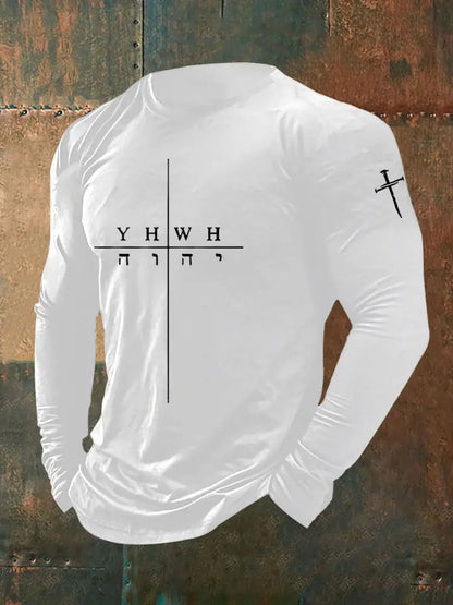 Men’s Faith Print Casual T-shirt White / S