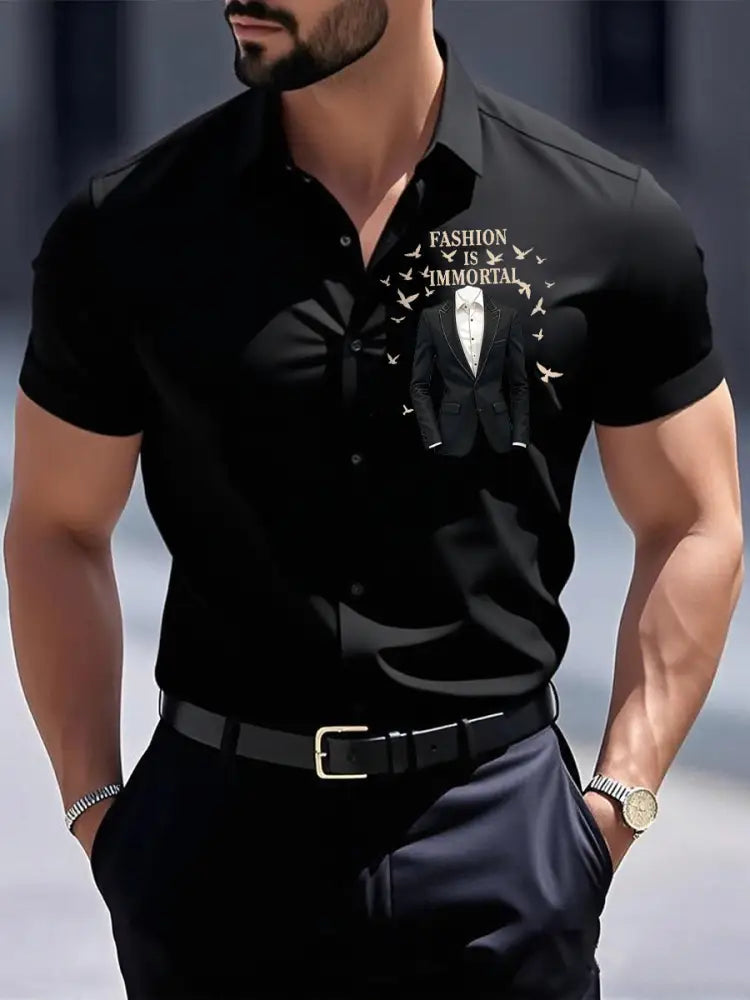 Men’s Fashion Is Immortal Memorial Shirt Black / S