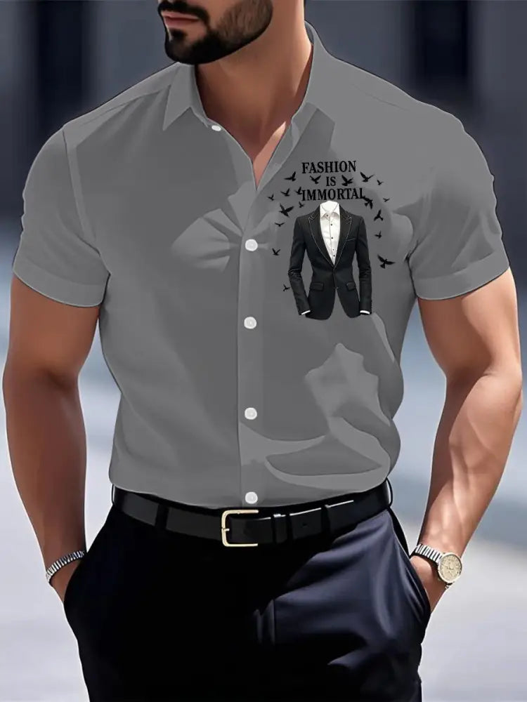 Men’s Fashion Is Immortal Memorial Shirt Gray / S