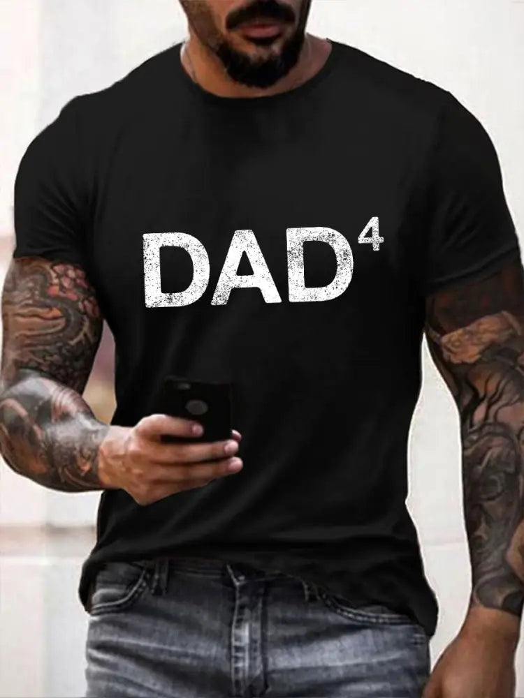 Men’s Father of Four T-shirt Black / S