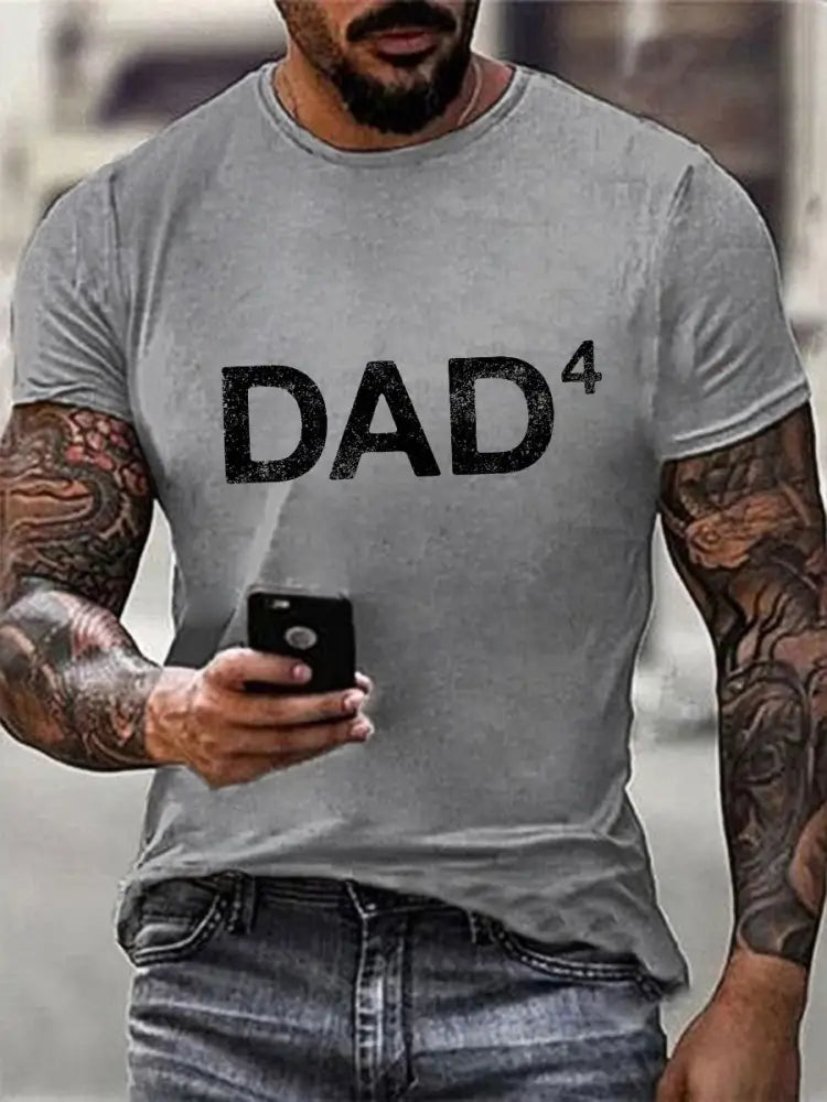 Men’s Father of Four T-shirt Light Gray / S