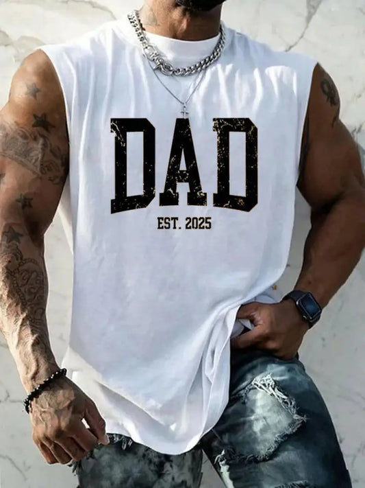 Men’s Father’s Day Inspired Print Tank Top White / S
