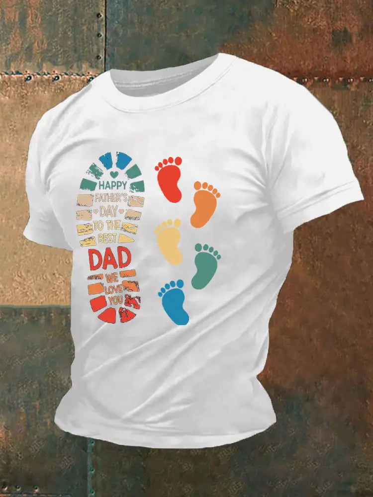 Men’s Father’s Day Printed Casual T-Shirt White / S