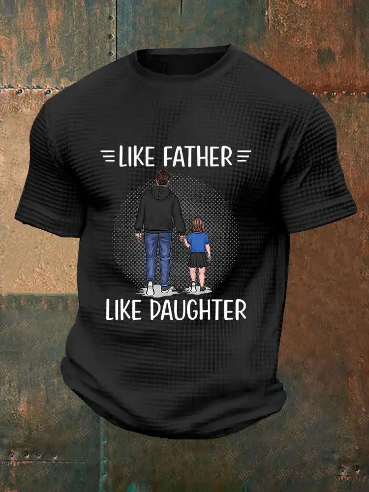 Men’s Father’s Day Waffle Print T-Shirt Black / S