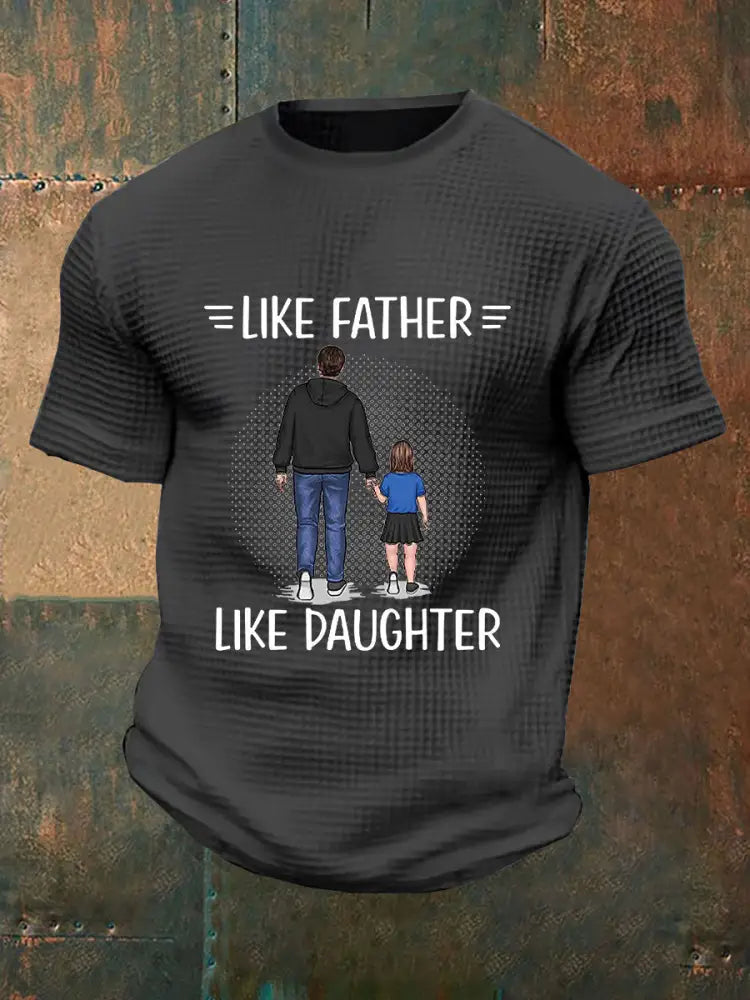 Men’s Father’s Day Waffle Print T-Shirt Dark Gray / S