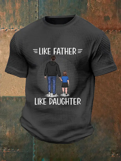 Men’s Father’s Day Waffle Print T-Shirt Dark Gray / S