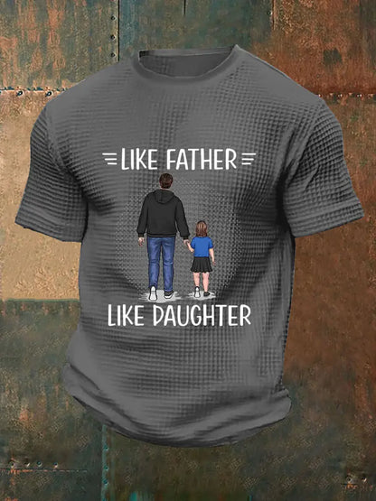 Men’s Father’s Day Waffle Print T-Shirt Light Gray / S