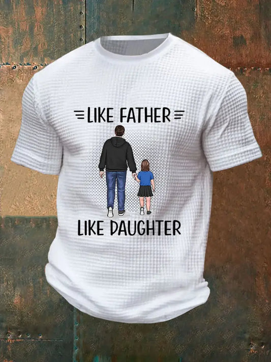Men’s Father’s Day Waffle Print T-Shirt White / S