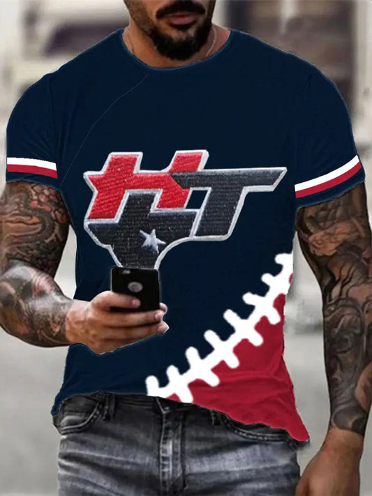 Men’s Football Fans Gameday Printed T shirt As picture / S