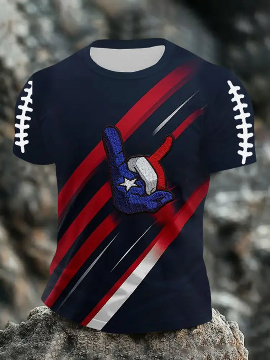Men’s Football Fans Gameday Printed T shirt As picture / S