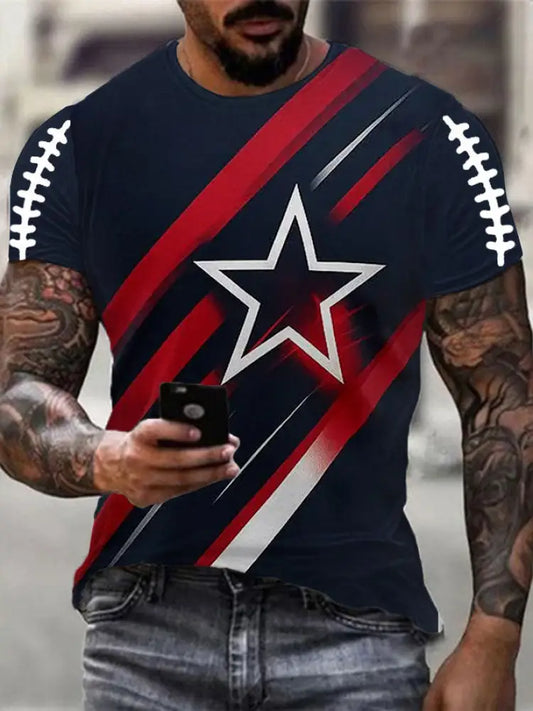 Men’s Football Fans Gameday Printed T shirt As picture / S