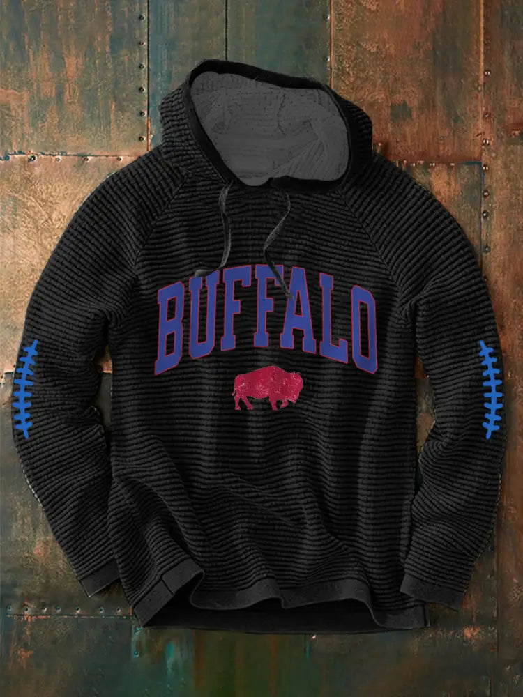 Men’s Football Fans Lovers Gameday Casual Hoodie Black / S