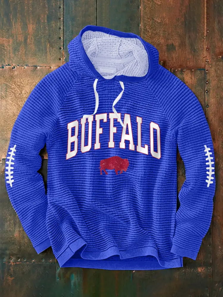 Men’s Football Fans Lovers Gameday Casual Hoodie Blue / S