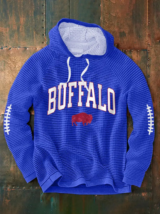 Men’s Football Fans Lovers Gameday Casual Hoodie Blue / S