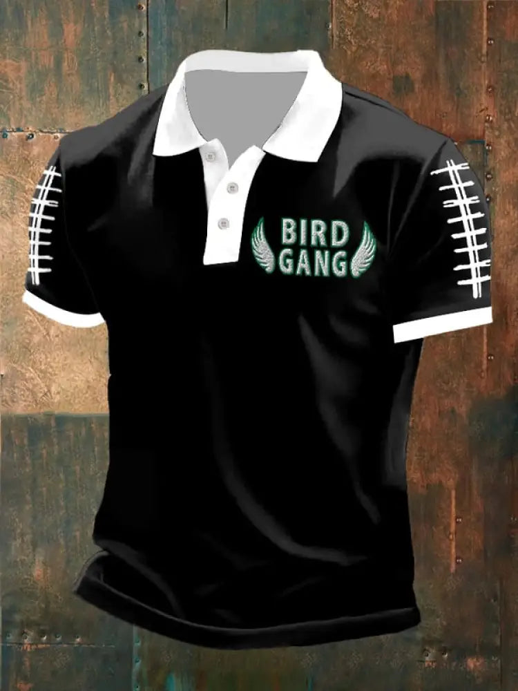 Men’s Football Fans Lovers Gameday Casual short sleeve shirt Black / S