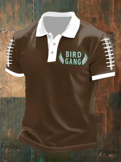 Men’s Football Fans Lovers Gameday Casual short sleeve shirt Dark Khaki / S