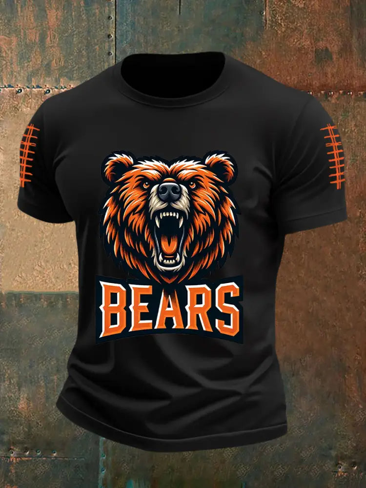 Men’s Football Fans Lovers Gameday Casual Short Sleeve T shirt Black / S