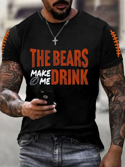 Men’s Football Fans Lovers Gameday Casual Short Sleeve T shirt Black / S