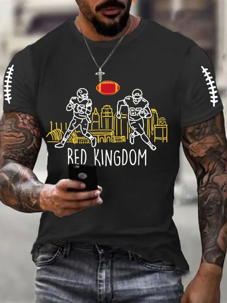 Men’s Football Fans Lovers Gameday Casual Short Sleeve T shirt Black / S