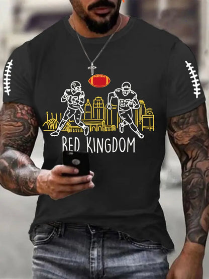 Men’s Football Fans Lovers Gameday Casual Short Sleeve T shirt Black / S