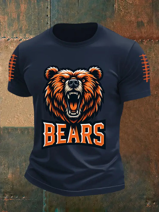 Men’s Football Fans Lovers Gameday Casual Short Sleeve T shirt Dark Blue / S