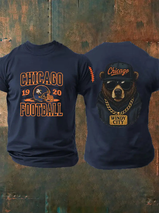 Men’s Football Fans Lovers Gameday Casual Short Sleeve T shirt Navy Blue / S