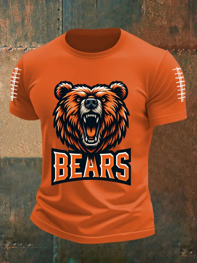 Men’s Football Fans Lovers Gameday Casual Short Sleeve T shirt Orange / S