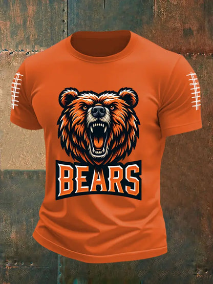 Men’s Football Fans Lovers Gameday Casual Short Sleeve T shirt Orange / S
