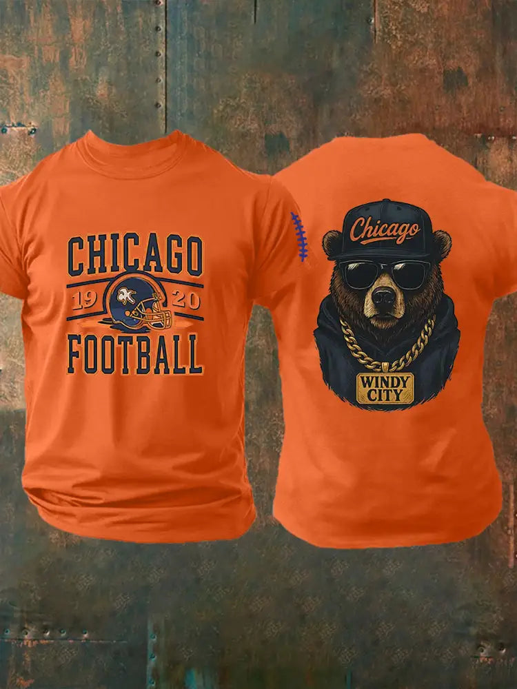 Men’s Football Fans Lovers Gameday Casual Short Sleeve T shirt Orange / S