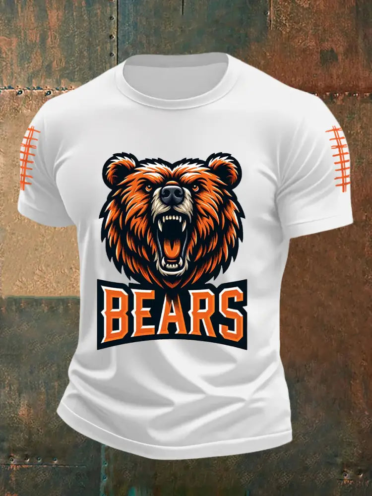 Men’s Football Fans Lovers Gameday Casual Short Sleeve T shirt White / S