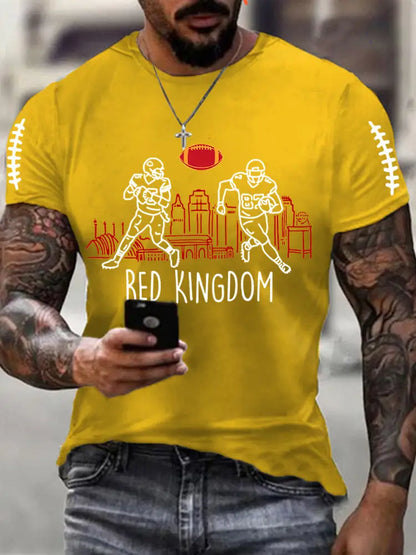 Men’s Football Fans Lovers Gameday Casual Short Sleeve T shirt Yellow / S