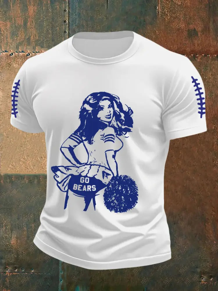 Men’s Football Fans Lovers Gameday Casual Short Sleeve Tee White / S