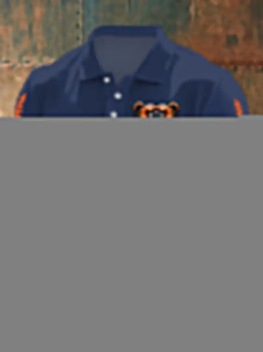 Men’s Football Fans Lovers Gameday Casual Short Sleeve Top Dark Blue / S