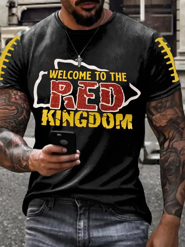Men’s Football Fans Lovers Gameday Casual short sleeves t shirt Black / S
