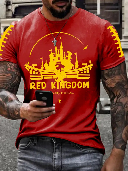 Men’s Football Fans Lovers Gameday Casual short sleeves t shirt Red / S
