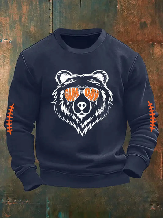 Men’s Football Fans Lovers Gameday Casual Sweatshirt Navy Blue / S