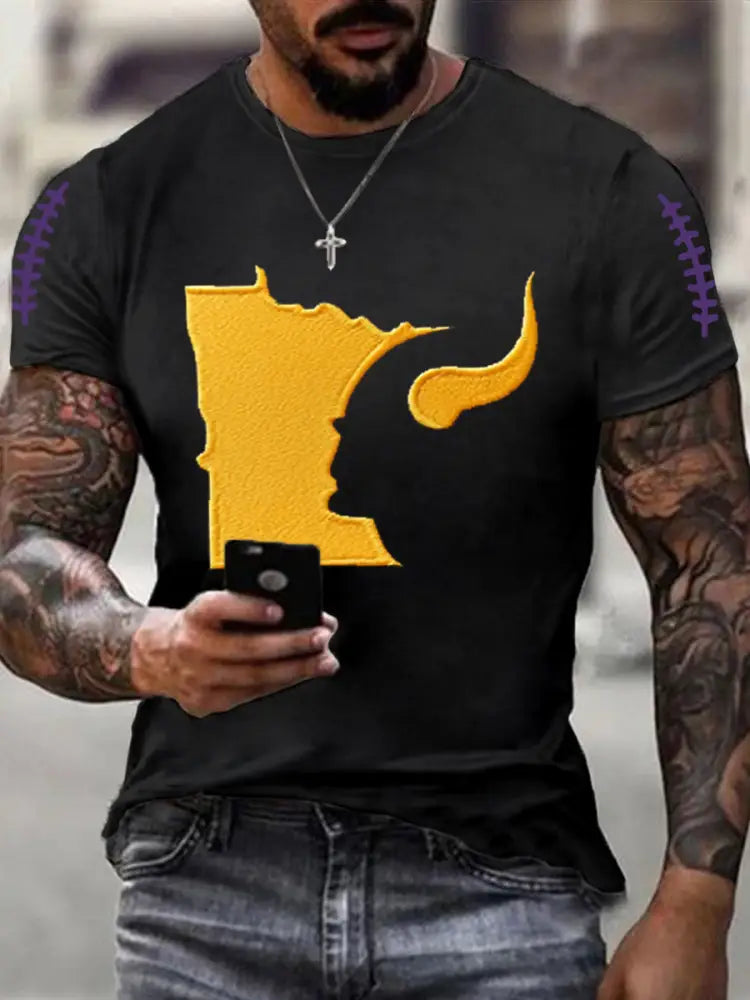 Men’s Football Fans Lovers Gameday Casual Tee Black / S