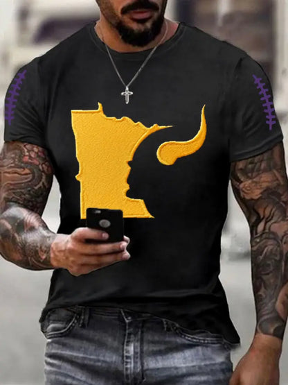 Men’s Football Fans Lovers Gameday Casual Tee Black / S