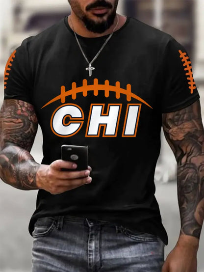 Men’s Football Fans Lovers Gameday Casual Tee Black / S
