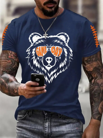 Men’s Football Fans Lovers Gameday Casual Tee Navy Blue / S