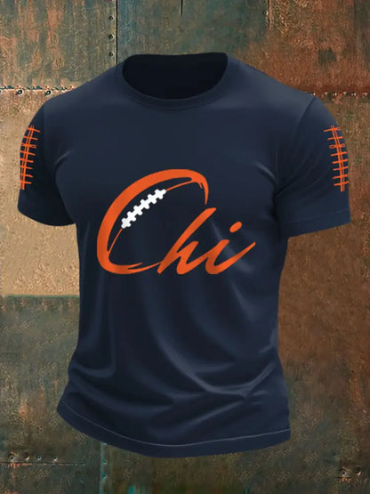 Men’s Football Fans Lovers Gameday Casual Tee Navy Blue / S